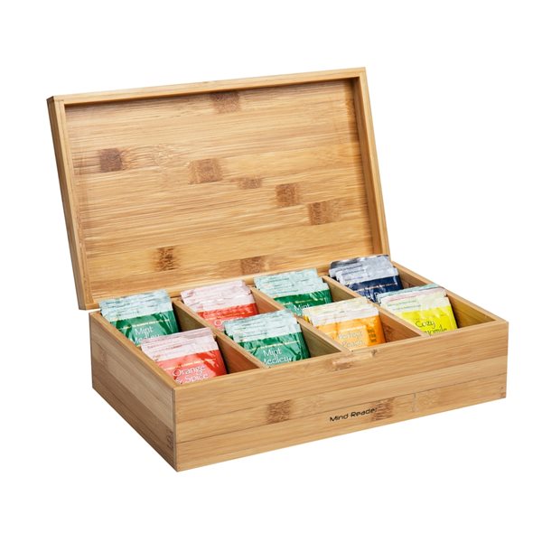 Mind Reader Bamboo 8-Compartment Tea Bag Organizer BTBOX-BRN | RONA