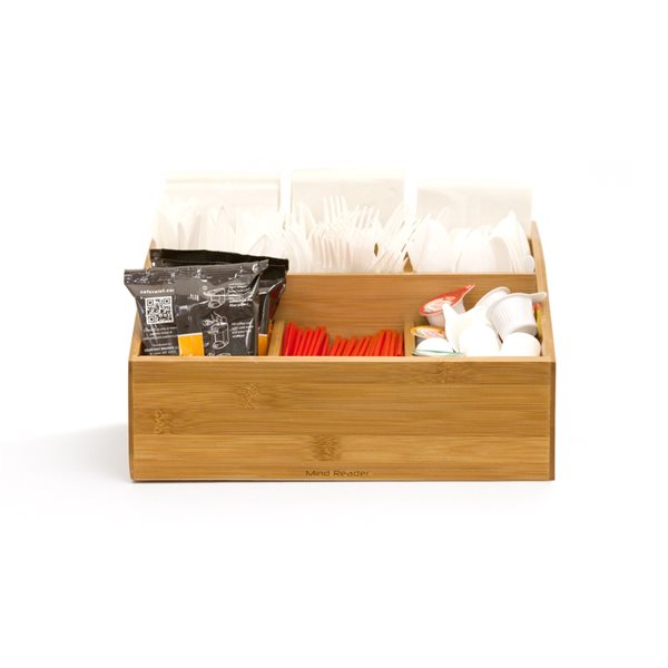 Mind Reader Bamboo 9-Compartment Coffee Organizer