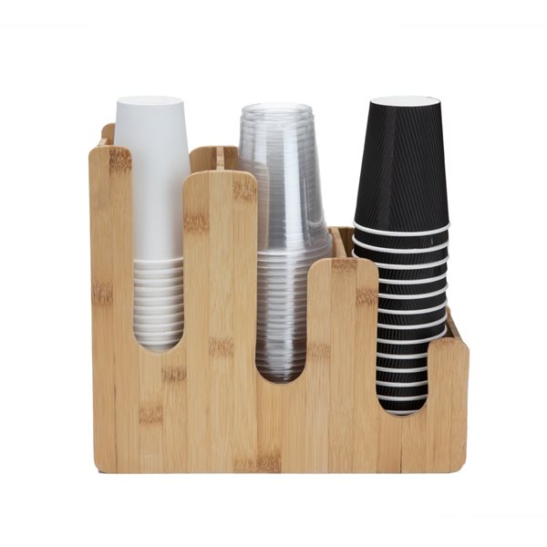 Mind Reader 3-Compartment Bamboo Coffee Organizer