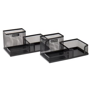 Mind Reader 7-in W x 3.75-in H x 3.5-in D Black Metal Desk Organizer