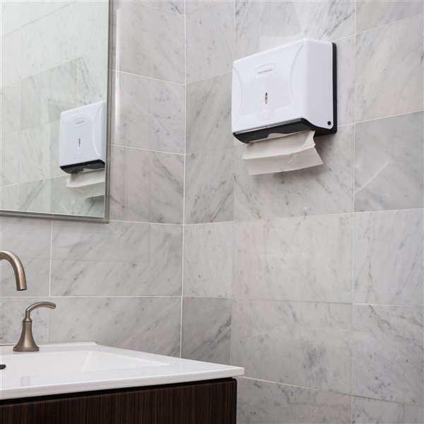 Mind Reader White C-Fold Pull Paper Towel Dispenser