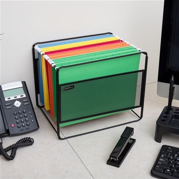 Mind Reader 11.3-in W x 9.33-in H x 12.32-in D Black Metal File Organizer