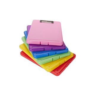 Mind Reader Plastic Multicolour Clipboards with Crayon Holder and Storage - 6-Pack