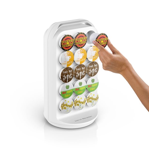 Mind Reader White 30-Capacity Carousel Single-Serve Coffee Pod Holder