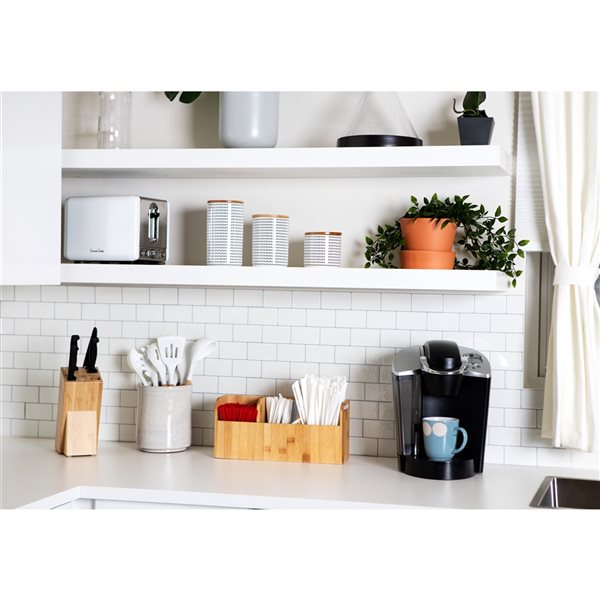 Mind Reader Bamboo 3-Compartment Coffee Organizer