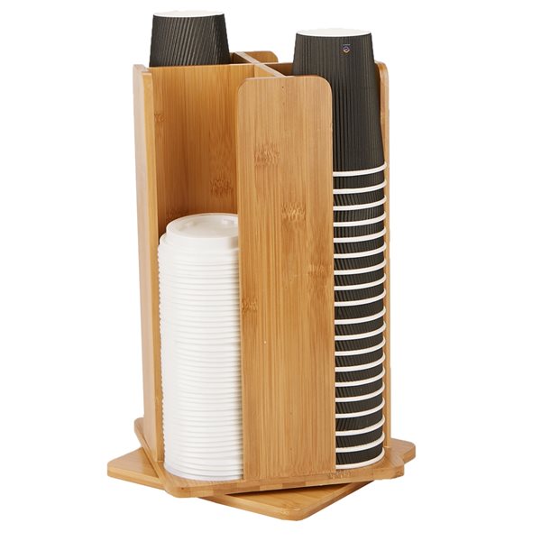 Mind Reader Bamboo 4-Compartment Rotating Coffee Organizer CUPDISPBM ...