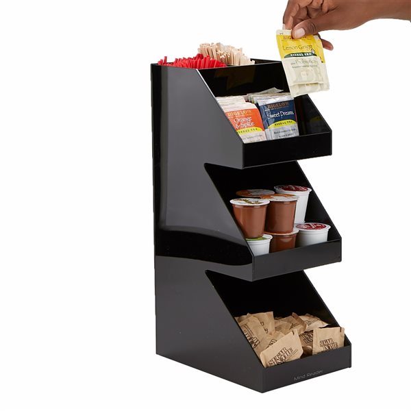 Mind Reader Black Acrylic 3-Tier Coffee Organizer