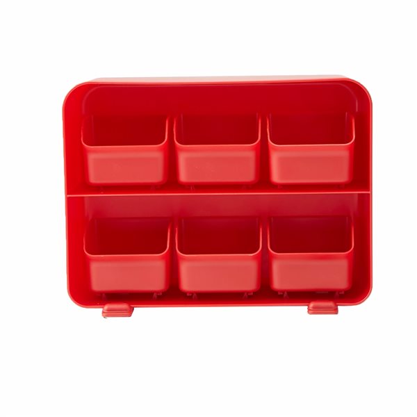 Mind Reader Red Coffee Organizer with 6 Removable Drawers