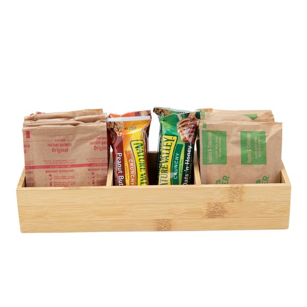 Mind Reader 3-Section Bamboo Coffee Organizer