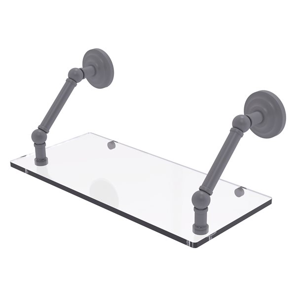 Allied Brass Prestige Que New Matte Grey 18-in Floating Glass Shelf