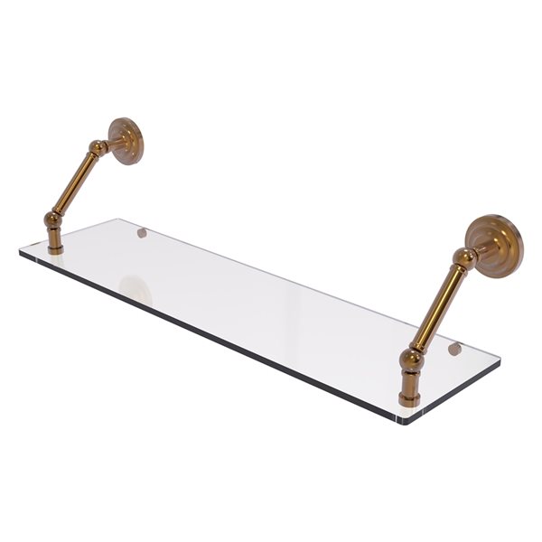 Allied Brass Prestige Que New Brushed Bronze 30-in Floating Glass Shelf