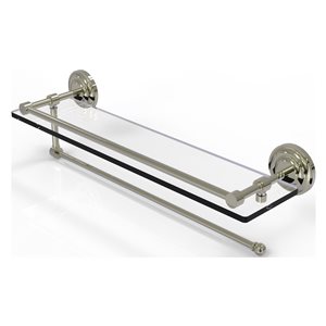 Allied Brass Prestige Que New Polished Nickel Paper Towel Holder with 22-in Gallery Glass Shelf