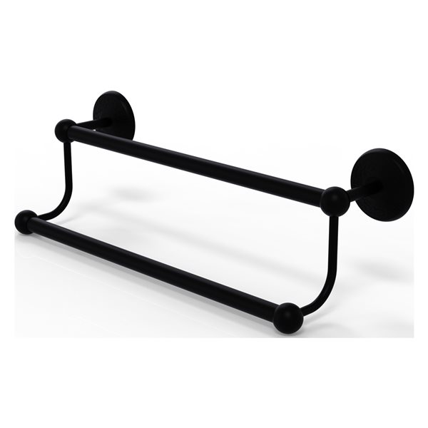 Allied Brass Prestige Monte Carlo 36-in Double Matte Black Wall Mount Double Towel Bar