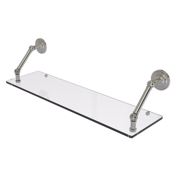 Allied Brass Prestige Que New Satin Nickel 30-in Floating Glass Shelf