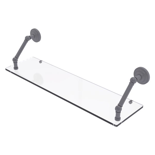 Allied Brass Prestige Que New Matte Grey 30-in Floating Glass Shelf