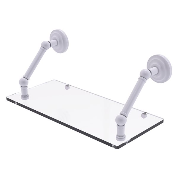 Allied Brass Prestige Que New Matte White 18-in Floating Glass Shelf