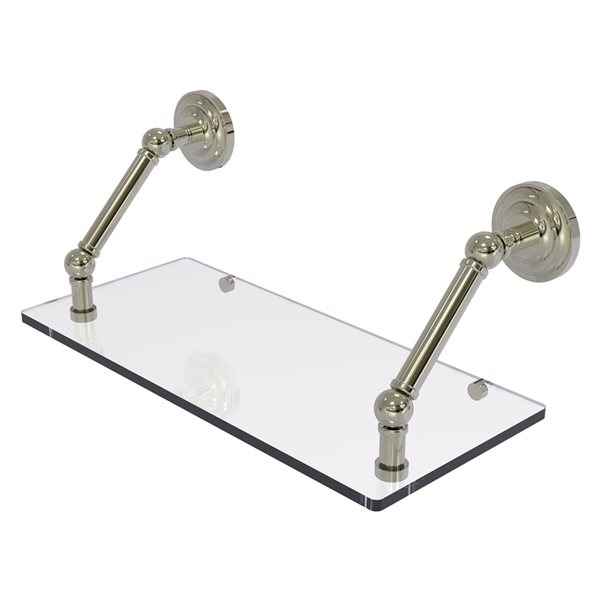 Allied Brass Prestige Que New Polished Nickel 18-in Floating Glass Shelf