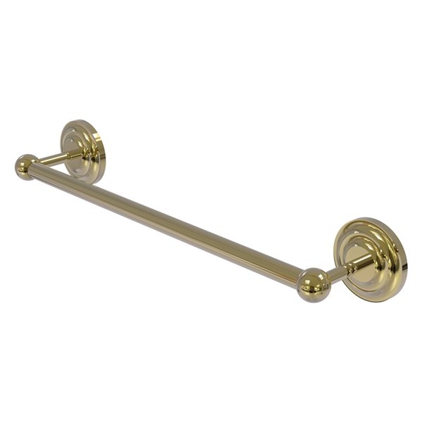 Allied Brass Prestige Que New 18-in Unlacquered Brass Wall Mount Single Towel Bar