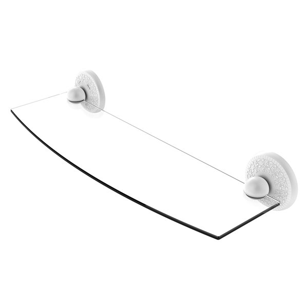 Allied Brass Prestige Monte Carlo Matte White 18-in Glass Shelf