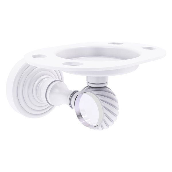 Allied Brass Pacific Grove Matte White Brass Tumbler and Toothbrush Holder with Twisted Accents