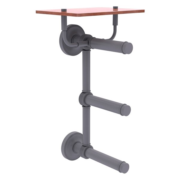 Allied Brass Prestige Regal Matte Grey Finish Wall Mount Single Post Toilet Paper Holder