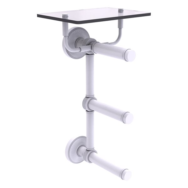 Allied Brass Prestige Regal Matte White Single Post Wall Mount Toilet Paper Holder