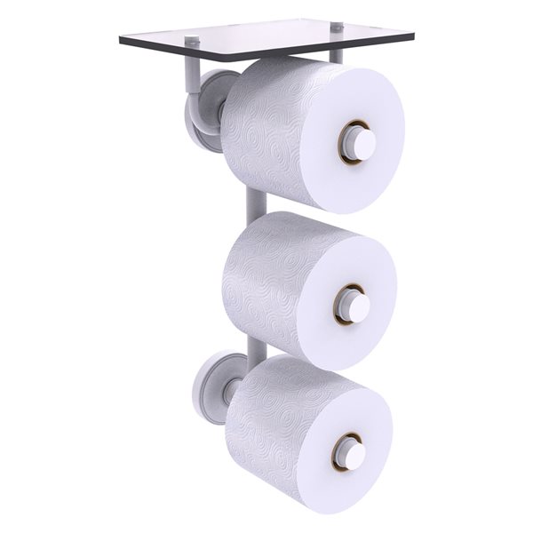 Allied Brass Prestige Regal Matte White Single Post Wall Mount Toilet Paper Holder