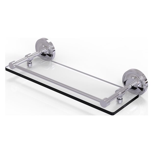 glass bathroom shelf with rail