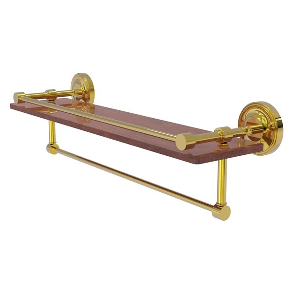 Allied Brass Prestige Regal Polished Brass Wall Mount 22-in Wood Bathroom  Shelf