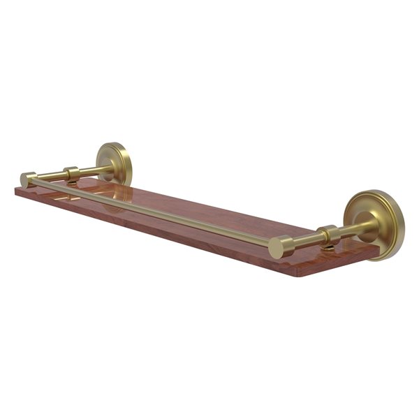 Allied Brass Prestige Regal Satin Brass 22-in Wood Wall Mount Bathroom Shelf