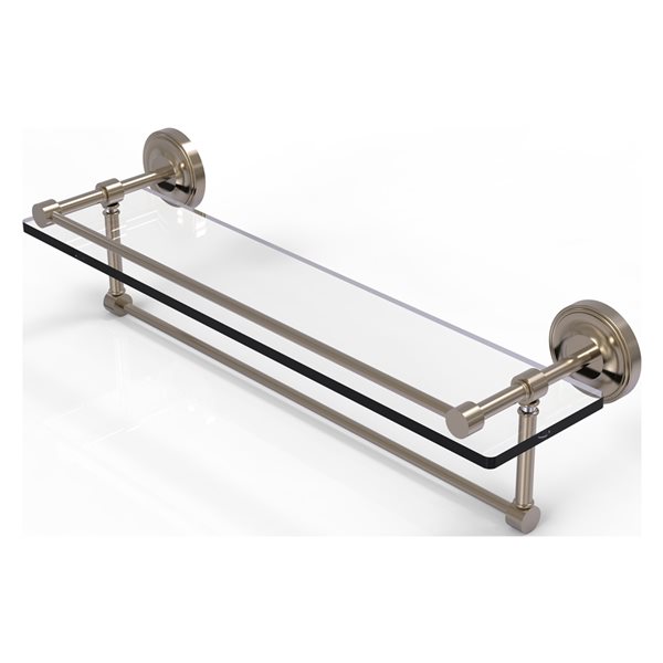 Allied Brass Prestige Regal Antique Pewter 22-in Glass Wall Mount Bathroom Shelf