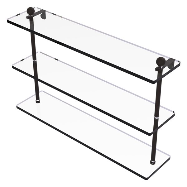 Allied Brass Prestige Regal Oil-Rubbed Bronze 3-Tier 22-in Glass Wall Mount Bathroom Shelf