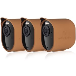 Wasserstein Brown Camera Skin for Arlo Pro 3/Pro 4/Ultra/Ultra 2 (3-Pack)