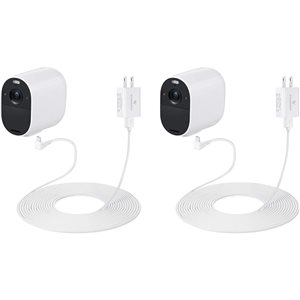 Wasserstein White 25-ft Weatherproof Charger for Arlo Essential Spotlight/XL Spotlight (2-Pack)