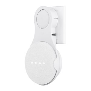 Wasserstein White AC Outlet Mount for Google Nest Mini and Google Home Mini