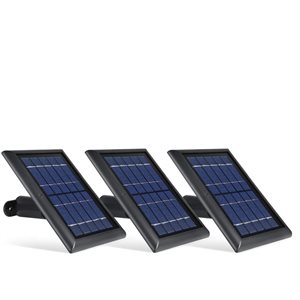 Wasserstein Black Solar Panel with 13-ft Cable for EufyCam 2C/2C Pro (3-Pack)