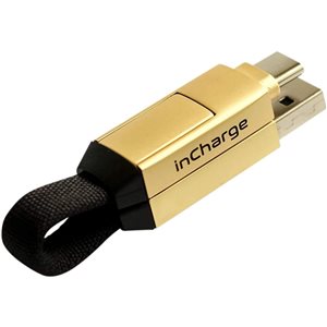 inCharge Gold USB, USB-C, Micro USB and Lightning Cable Universal Connector