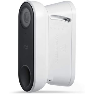 Wasserstein White Vertical Wall Mount Kit for Google Nest Hello Video Doorbell