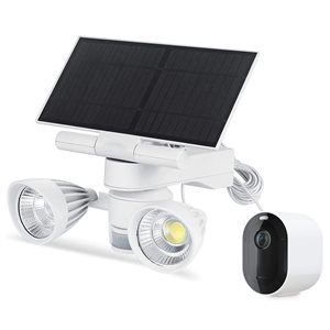 Wasserstein White Solar Panel Charger and Floodlight for Arlo Ultra, Ultra 2, Pro 3/4 Security Camera