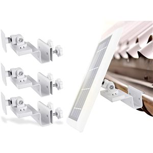 Wasserstein White Gutter Mount for Ring, Arlo, Blink, and Reolink Security Camera and Solar Panel - 3-Pack