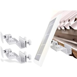 Wasserstein White Gutter Mount for Ring, Arlo, Blink, and Reolink Security Camera and Solar Panel - 2-Pack