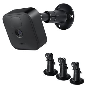 Wasserstein Black Swivel Tilting Wall Mount for Blink Outdoor XT XT2 Indoor Security Camera - 3-Pack