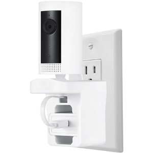 Wasserstein White Swivel Tilting AC Outlet Mount for Ring Indoor Cam Security Camera