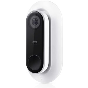 Wasserstein White Weather and UV-Resistant Wall Plate for Google Nest Hello Video Doorbell