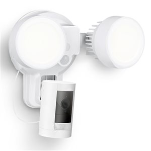 Wasserstein White Tilting Wall and Ceiling Mount Floodlight and Charger for Ring Stick Up /Spotlight Cam Security Camera