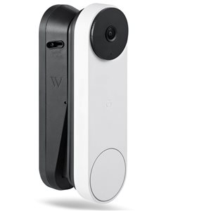 Wasserstein Black Tilting Vertical Adjustable Mount for Google Nest Battery Doorbell