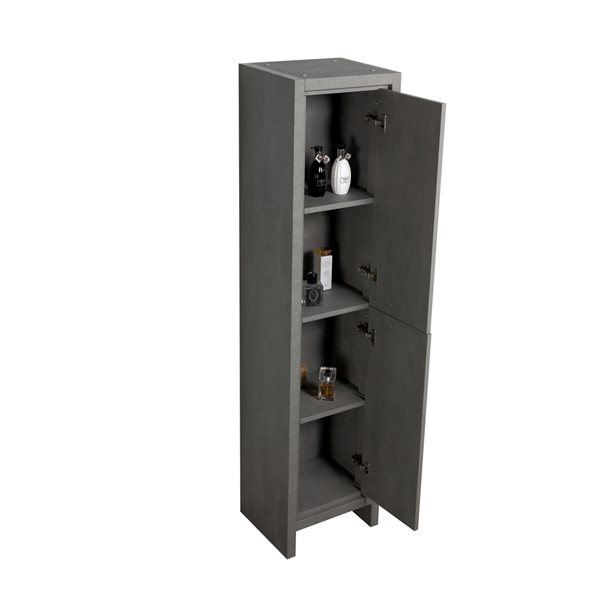GEF Ember Grey MDF Freestanding Linen Cabinet