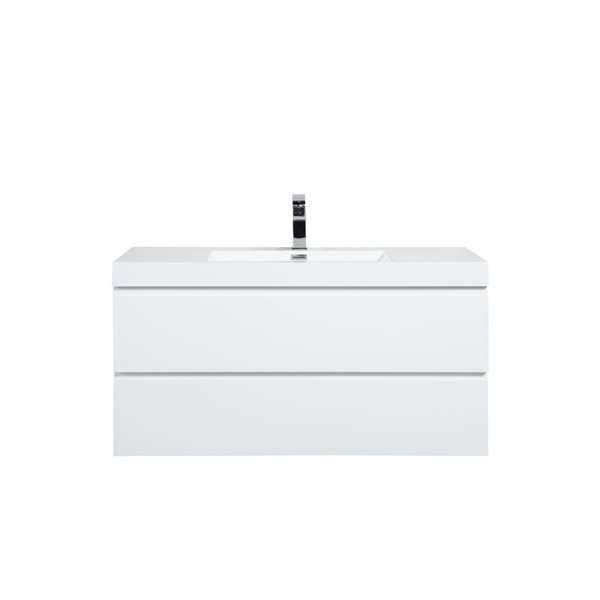 Meuble-lavabo simple Almere par GEF blanc 42 po comptoir en acrylique