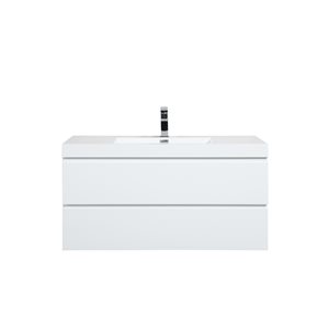 GEF Almere 42-in White Single-Sink Bathroom Vanity with Acrylic Countertop