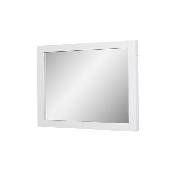 Miroir de salle de bain GEF Selena rectangulaire de 60 po avec cadre blanc, installation verticale et horizontale 60 po x 28 po